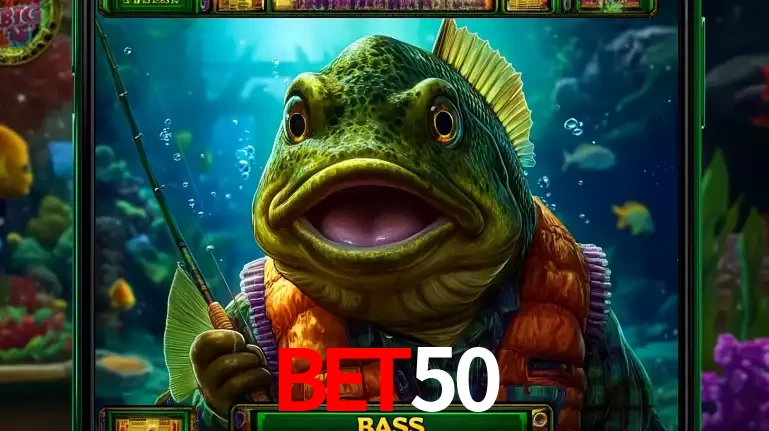 Personagem de peixe pescador do popular jogo de slot com tema de pescaria, uma das emocionantes opções de caça-níqueis para jogar e ganhar no cassino BET50.